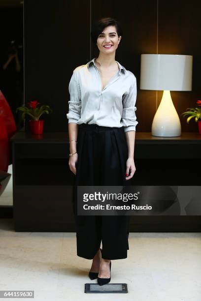 Actress Tuba Buyukustun attends a photocall for 'Rosso Istanbul' at NH Hotel on February 23, 2017 in Rome, Italy.