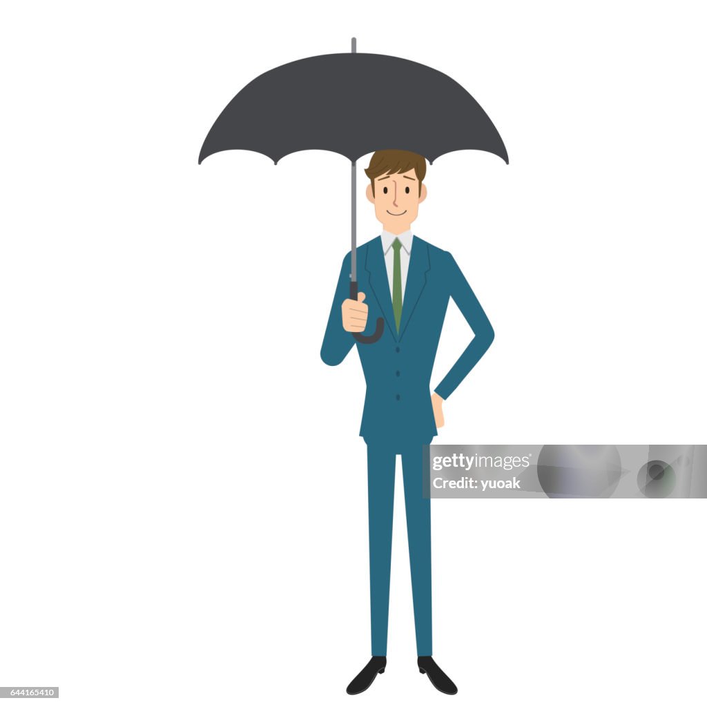 Businessman with umbrella