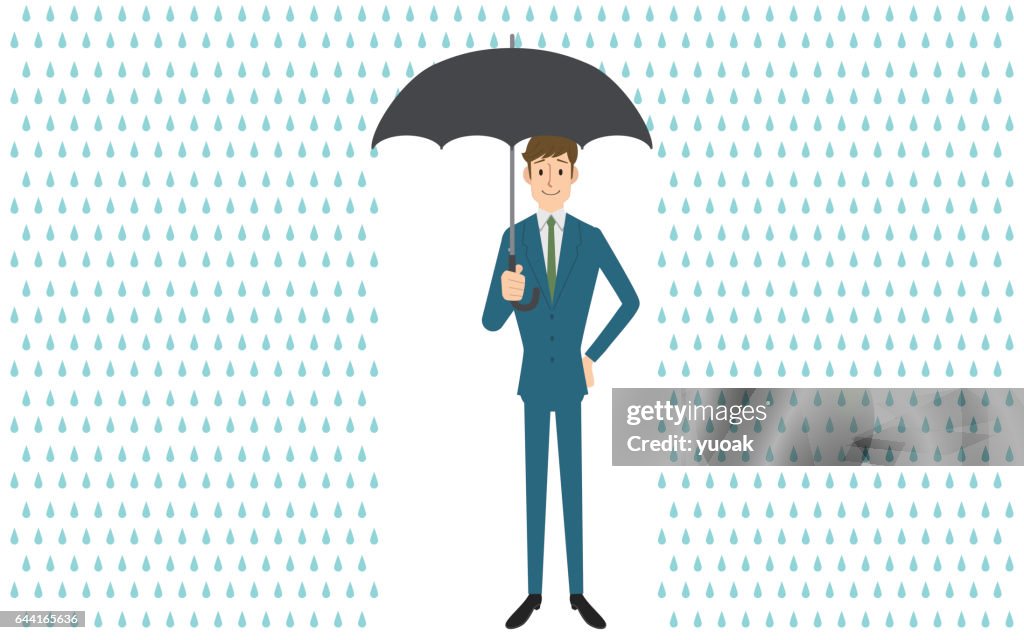 Businessman with umbrella
