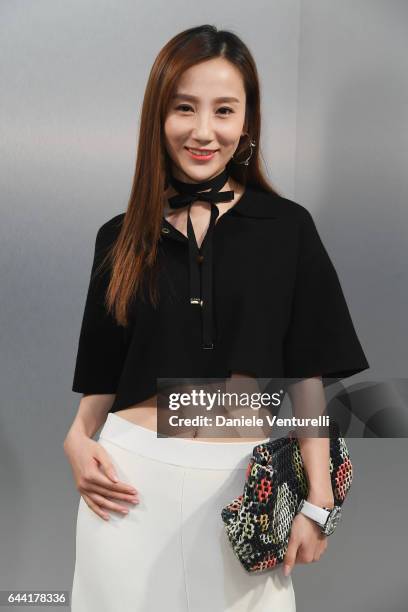 Yang Gao is seen backstage ahead of the Anteprima show during Milan Fashion Week Fall/Winter 2017/18 on February 23, 2017 in Milan, Italy.