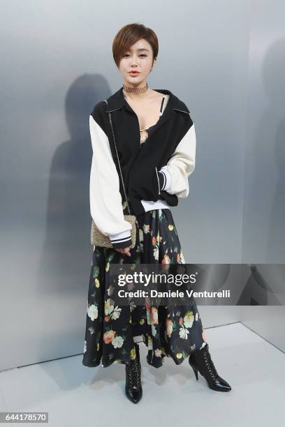 Lan Qin is seen backstage ahead of the Anteprima show during Milan Fashion Week Fall/Winter 2017/18 on February 23, 2017 in Milan, Italy.