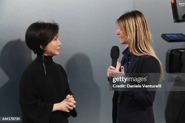 Fashion Designer Izumi Ogino seen backstage ahead of the Anteprima show during Milan Fashion Week Fall/Winter 2017/18 on February 23, 2017 in Milan,...