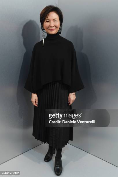 Fashion designer Izumi Ogino seen backstage ahead of the Anteprima show during Milan Fashion Week Fall/Winter 2017/18 on February 23, 2017 in Milan,...