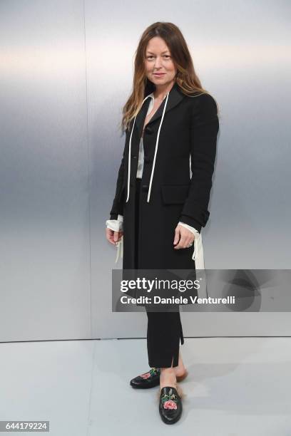 Guest is seen backstage ahead of the Anteprima show during Milan Fashion Week Fall/Winter 2017/18 on February 23, 2017 in Milan, Italy.