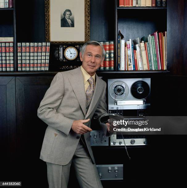 Johnny Carson with Reel-to-Reel Tape