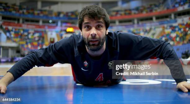 Milos Teodosic, #4 of CSKA Moscow before the 2016/2017 Turkish Airlines EuroLeague Regular Season Round 23 game between CSKA Moscow v Maccabi Fox Tel...