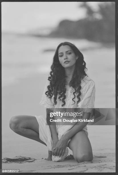 Barbara Carrera at the Beach