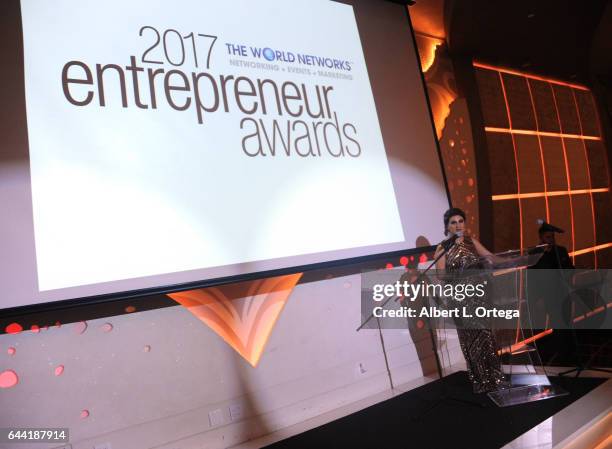 President/founder Lousine Karibian of The World Networks art the 2017 Entrepreneur Awards held at Allure Events And Catering on February 22, 2017 in...