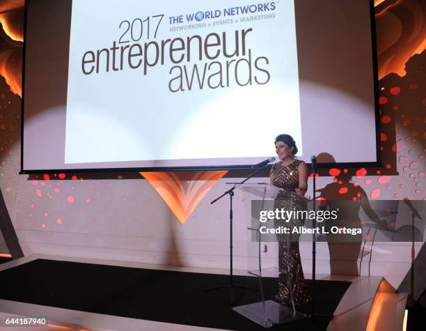 President/founder Lousine Karibian of The World Networks art the 2017 Entrepreneur Awards held at Allure Events And Catering on February 22, 2017 in...