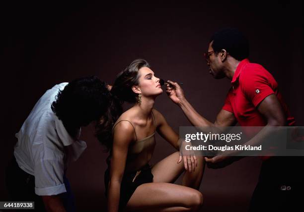 Brooke Shields with Makeup Artists