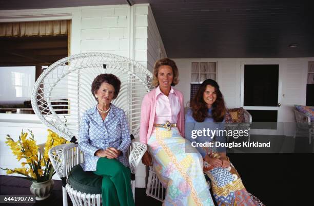 Rose Kennedy, Ethel Kennedy and Kathleen Townsend at Kennedy Summer House