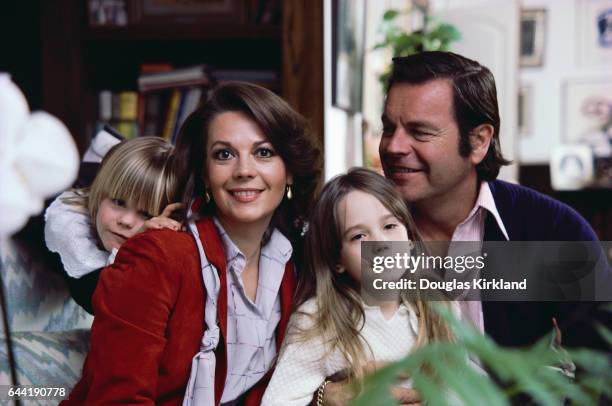 Robert Wagner and Natalie Wood and two of their children, Courtney, left, and Natasha, center.