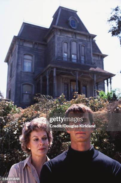 Anthony Perkins and Vera Miles Outside Psycho House