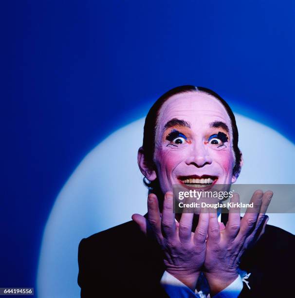 Joel Grey dressed as the Master of Ceremonies, the sardonic musical commentator on the story in the play and movie Cabaret. Grey created the role on...