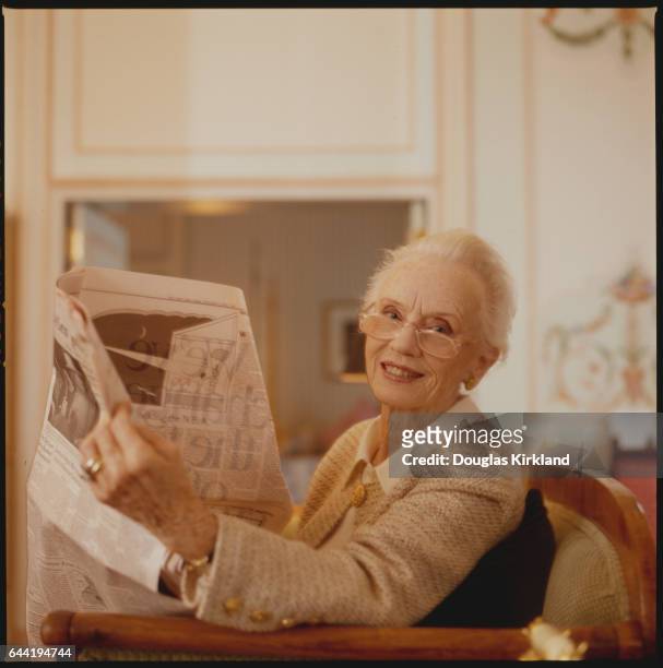 Actress Jessica Tandy Reading Newspaper