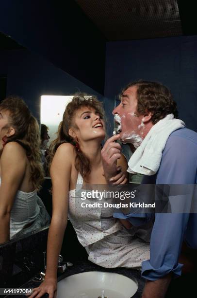 Michael Caine and Michelle Johnson play the respective roles of Matthew Hollis and Jennifer Lyons in the 1984 romantic comedy, Blame It on Rio.