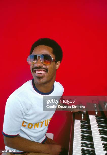 Singer Stevie Wonder at Keyboards