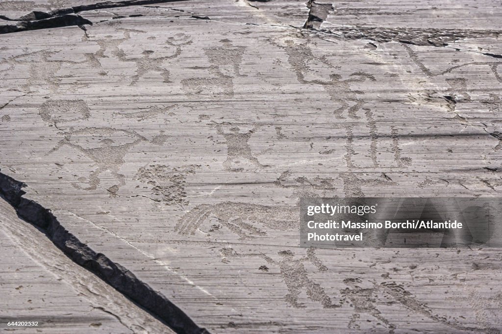 Valcamonica, Parco Nazionale delle Incisioni Rupestri (National Park of Rupestrian Engravings), petroglyphs (rupestrian engravings) on Rock 50