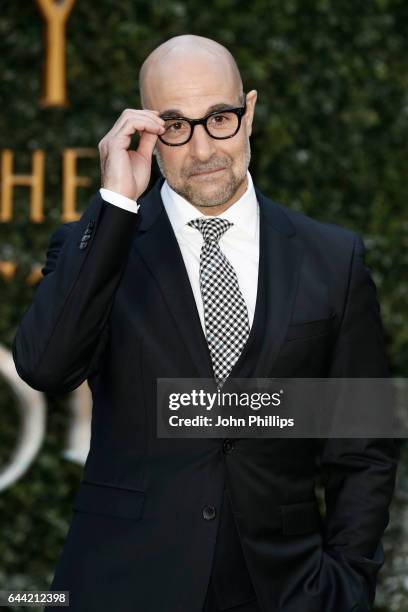 Actor Stanley Tucci attends UK launch event for "Beauty And The Beast" at Spencer House on February 23, 2017 in London, England.