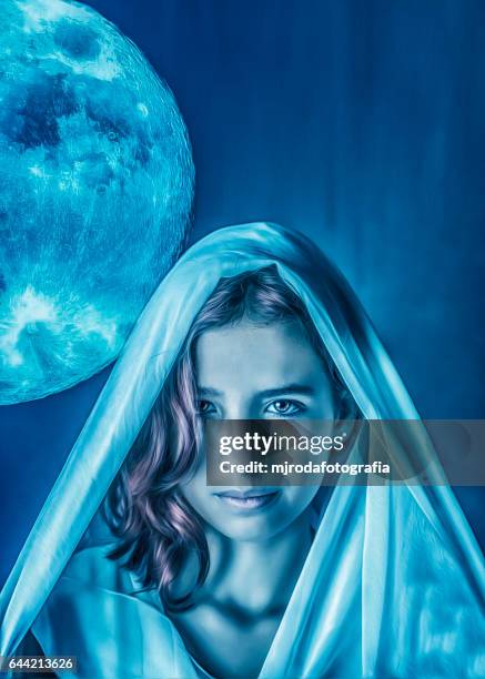 lady of the moonlight - romeinse godin stockfoto's en -beelden