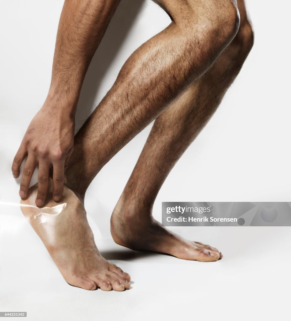 Man with a foot injury