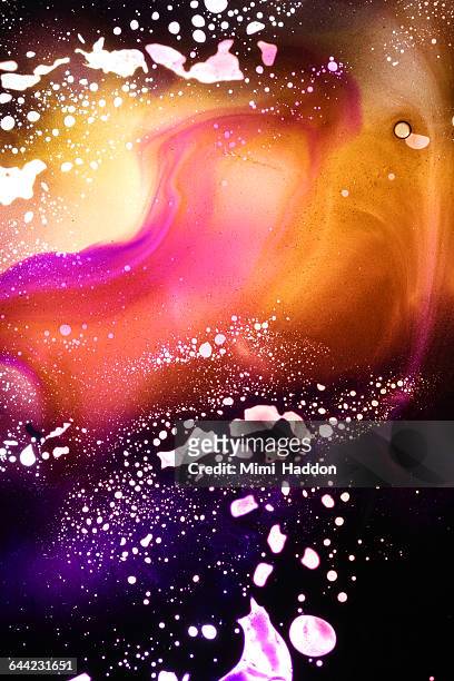 Purple, Orange and Pink Dyes in Water and Oil