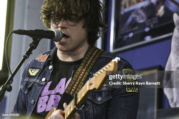 Singer song-writer and musician Ryan Adams performs at Amoeba Music store on February 22, 2017 in Los Angeles, California.