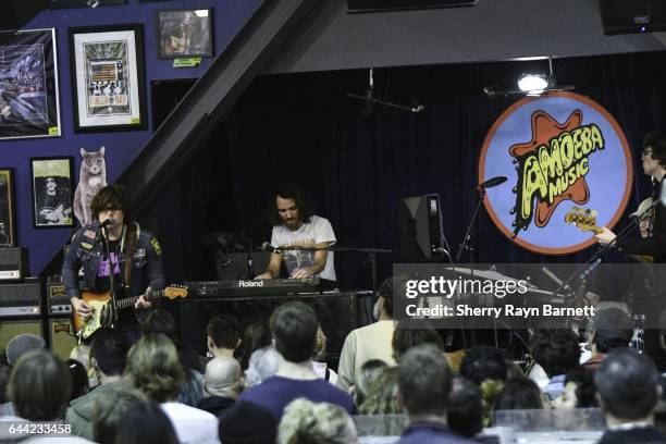 Singer song-writer and musician Ryan Adams performs at Amoeba Music store on February 22, 2017 in Los Angeles, California.