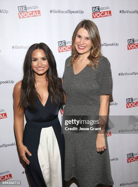 Demi Lovato joins Lindsay Holmes, Deputy Healthy Living Editor at The Huffington Post to celebrate the premiere of Beyond Silence on February 22,...