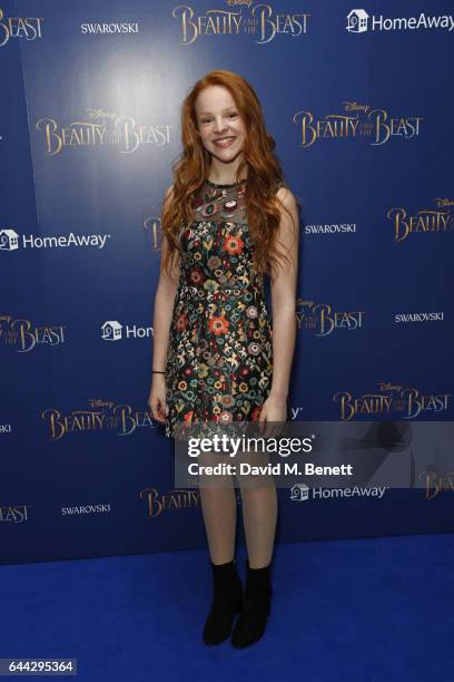 Harley Bird attends the UK Premiere of "Beauty And The Beast" at Odeon Leicester Square on February 23, 2017 in London, England.