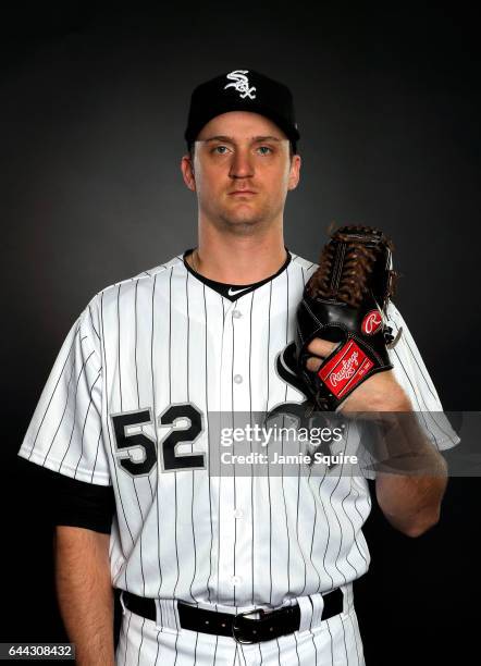 Jake Petricka of the Chicago White Sox poses on Chicago White Sox Photo Day during Spring Taining on February 23, 2017 in Glendale, Arizona.