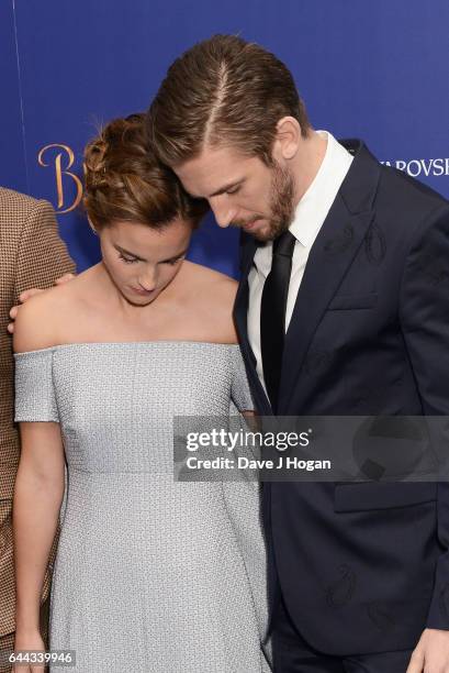 Emma Watson and Dan Stevens attend the UK Launch Event of "Beauty And The Beast" at Odeon Leicester Square on February 23, 2017 in London, England.