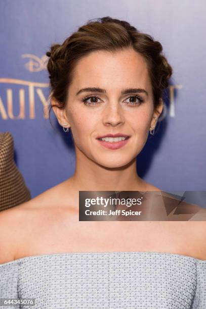 Actress Emma Watson attends the UK Premiere of "Beauty And The Beast" at Odeon Leicester Square on February 23, 2017 in London, England.