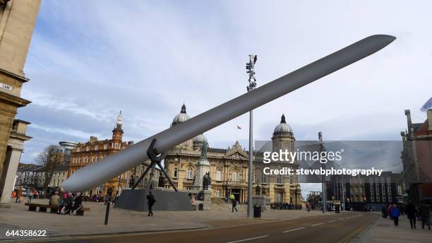 wind turbine blade kingston upon hull - humberside stock pictures, royalty-free photos & images