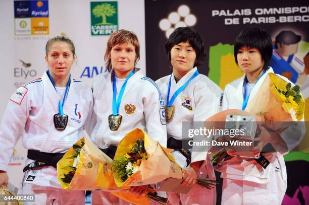 Natalia KUZYUTINA / Audrey LA RIZZA / Kyung Ok KIM / Misato NAKAMURA - - -52kg - Tournoi de Paris - Bercy, Photo : Dave Winter / Icon Sport