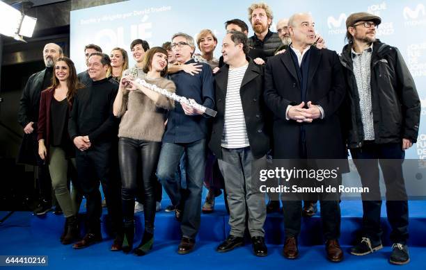 Ursula Corbero, Santiago Segura, Antonio Resines, Javier Camara, Elena Furiase, Eduardo Antuna, David Trueba and Jorge Sanz during 'Que fue de Jorge...