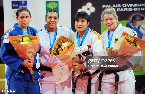 Lucie DECOSSE / Marie PASQUET / Kerstin THIELE / Shumei DOU - - -70kg - Tournoi de Paris 2009 - Bercy, Photo : Dave Winter / Icon Sport