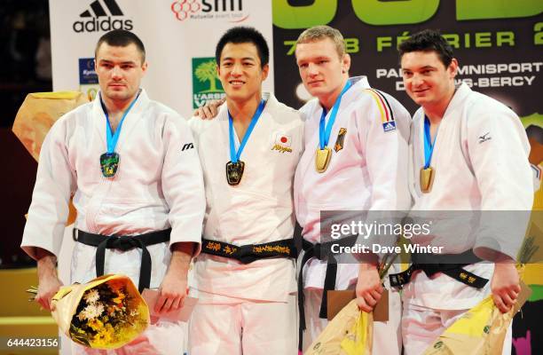 Takamasa ANAI / Yauhen BIADULIN / Dimitri PETERS / Daniel BRATA - - -100kg - Tournoi de Paris 2009 - Bercy, Photo : Dave Winter / Icon Sport