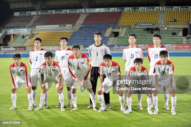 Equipe Coree du Nord - - Coree du Nord / Congo - Match amical - Le Mans, Photo : Dave Winter / Icon Sport, 1er rang, g-d: Ji YUN NAM; Pak NAM CHOL;...