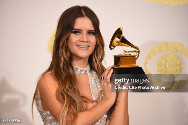 Maren Morris poses for photographs backstage at THE 59TH ANNUAL GRAMMY AWARDS, broadcast live from the STAPLES Center in Los Angeles, Sunday, Feb. 12...