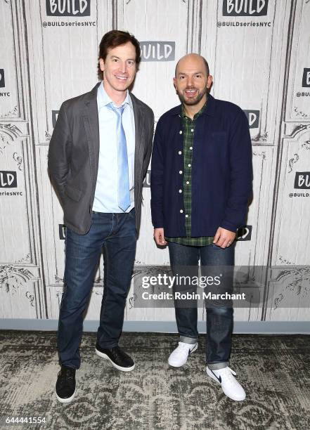 Rob Huebel and Paul Scheer attend Build Series Presents "Drive Share" at Build Studio on February 23, 2017 in New York City.