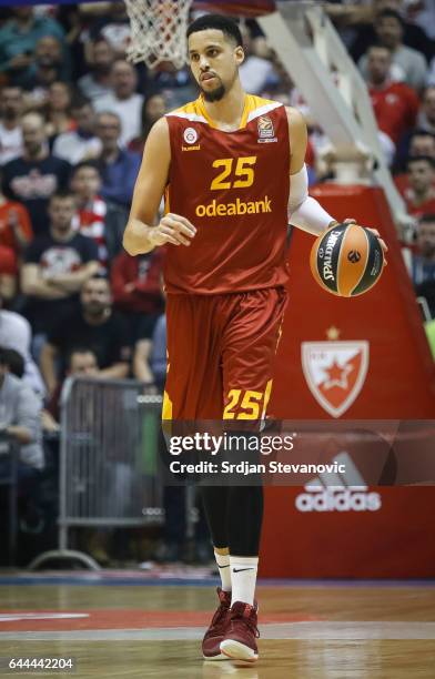 Austin Daye of Galatasaray in action during the 2016/2017 Turkish Airlines EuroLeague Regular Season Round 23 game between Crvena Zvezda mts Belgrade...