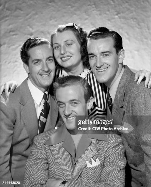 The Merry Macs, a swing quartet, perform on CBS Radios The Al Pearce Show. They feature singer Helen Carroll, and three brothers, Judd McMichaels ,...