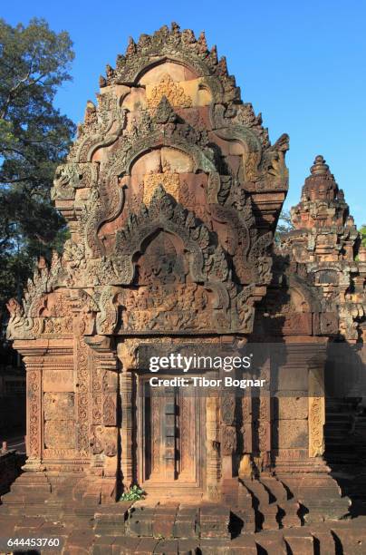 cambodia, angkor, banteay srei, hindu temple, - tibor bognar cambodia bildbanksfoton och bilder