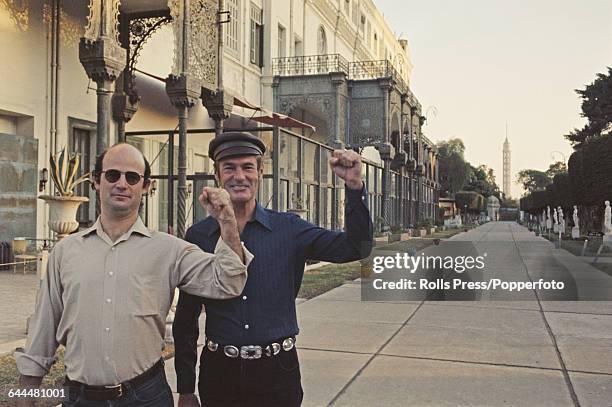 American psychologist and author, Timothy Leary pictured right with his associate Martin Kenner in Cairo, Egypt in October 1970 after Leary had...