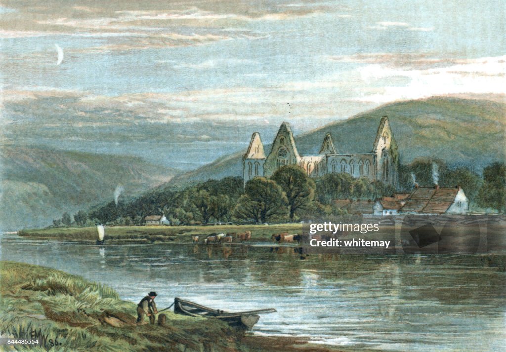 Sunset on Tintern Abbey