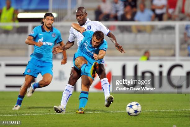 Aleksandr KERZHAKOV / Adama COULIBALY - - Auxerre / Zenith Saint Petersbourg - Champions League, Tour Preliminaire. Photo: Dave Winter / Icon Sport.