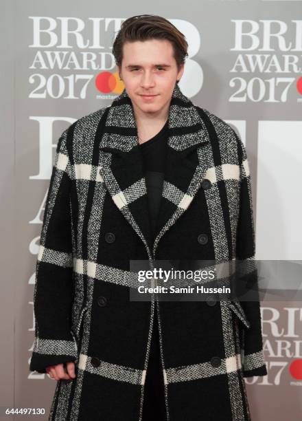 Brooklyn Beckham attends The BRIT Awards 2017 at The O2 Arena on February 22, 2017 in London, England.