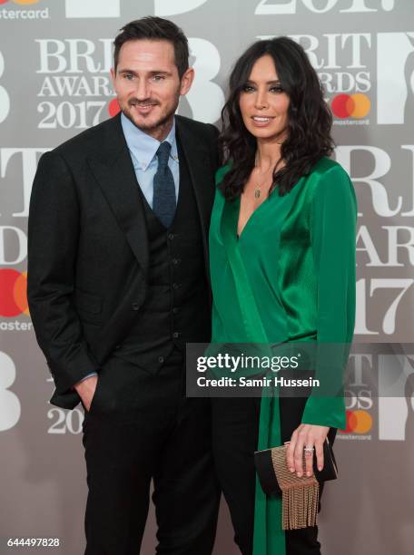 Frank Lampard and Christine Lampard attend The BRIT Awards 2017 at The O2 Arena on February 22, 2017 in London, England.