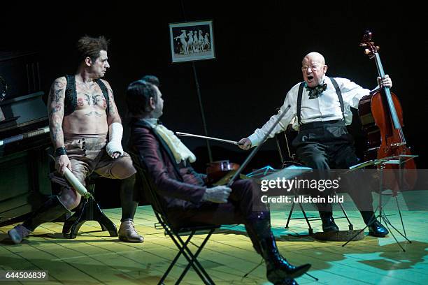 Berliner Ensemble. Titel: DIE MACHT DER GEWOHNHEIT. Autor: Thomas Bernhard. Insz.: Claus Peymann. Buehne und Kostueme: Karl Ernst Herrmann. Premiere:...